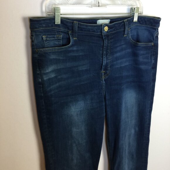 JEN 7 by 7 For All Mankind Jeans Sz 16 Womans Slim Straight High Rise Blue Denim - Picture 14 of 16